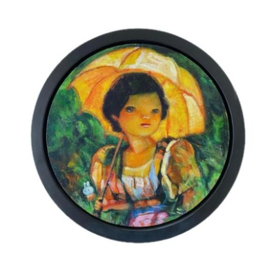 Yellow Parasol “After Amorsolo”